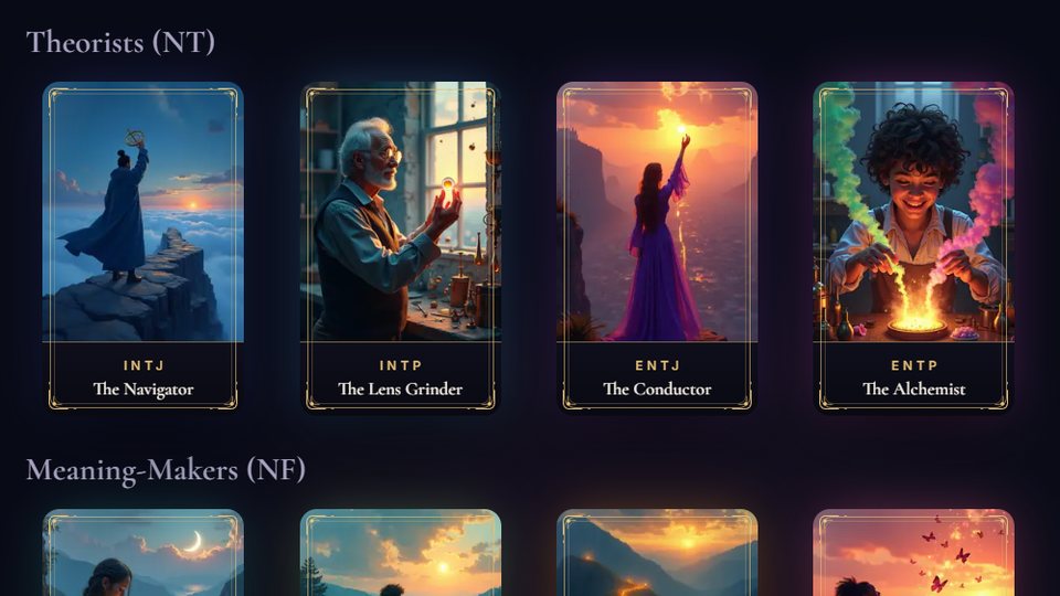 Know Thyself: the gallery of the sixteen types